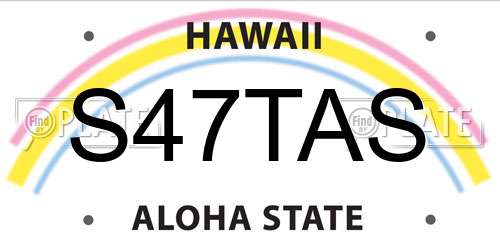 S47TAS Hawaii License Plate