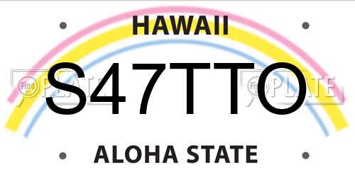 S47TTO Hawaii License Plate