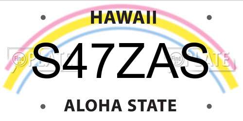 S47ZAS Hawaii License Plate