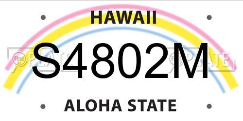 S4802M Hawaii License Plate