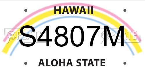 S4807M Hawaii License Plate