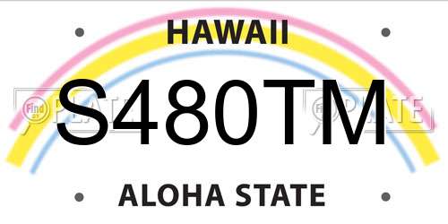 S480TM Hawaii License Plate