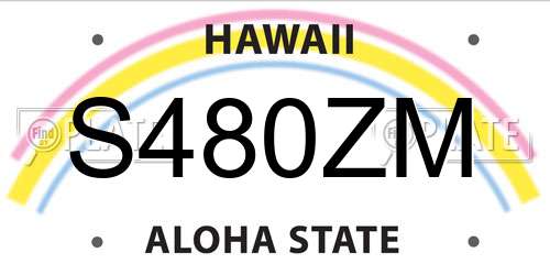 S480ZM Hawaii License Plate