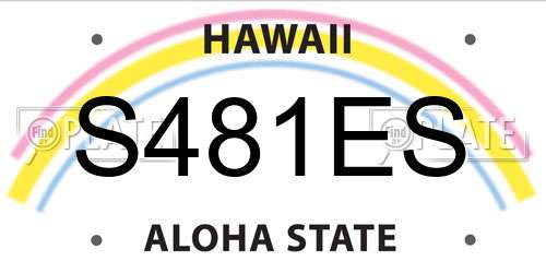 S481ES Hawaii License Plate