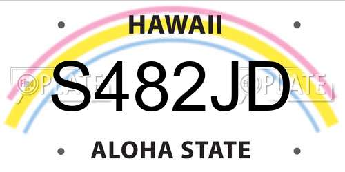 S482JD Hawaii License Plate