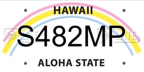 S482MP Hawaii License Plate