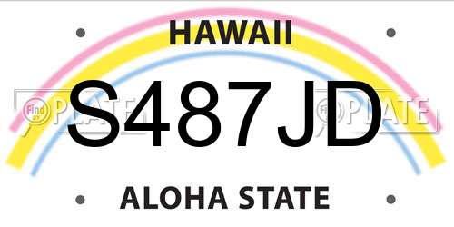 S487JD Hawaii License Plate
