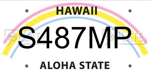 S487MP Hawaii License Plate