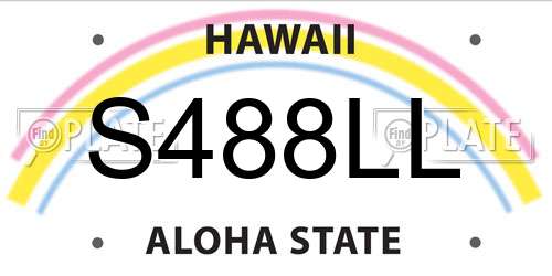 S488LL Hawaii License Plate
