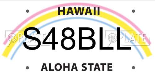S48BLL Hawaii License Plate