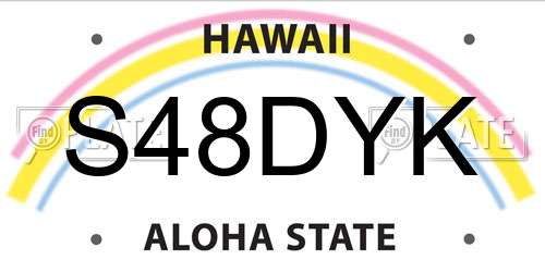 S48DYK Hawaii License Plate