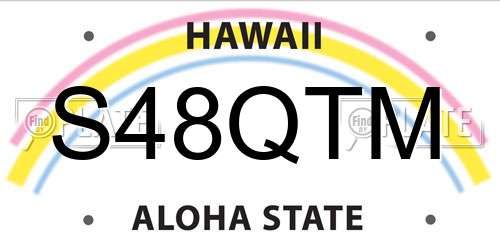 S48QTM Hawaii License Plate