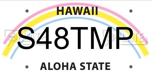 S48TMP Hawaii License Plate