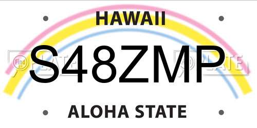 S48ZMP Hawaii License Plate