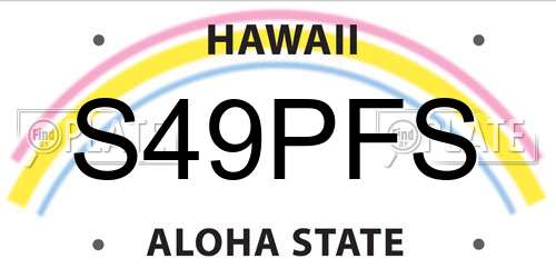 S49PFS Hawaii License Plate