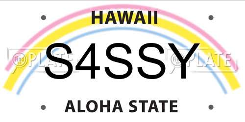S4SSY Hawaii License Plate