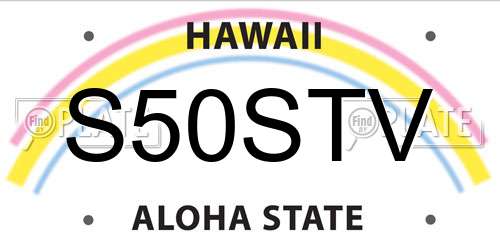S50STV Hawaii License Plate