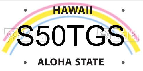 S50TGS Hawaii License Plate