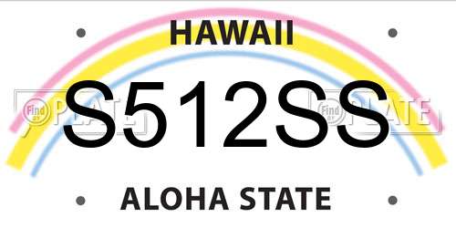 S512SS Hawaii License Plate
