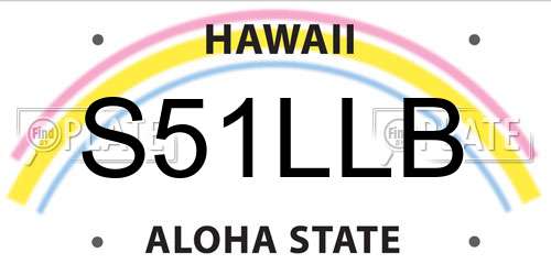 S51LLB Hawaii License Plate