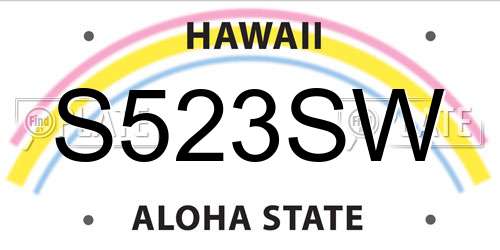S523SW Hawaii License Plate