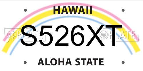 S526XT Hawaii License Plate