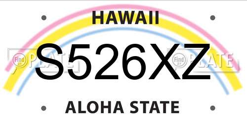 S526XZ Hawaii License Plate