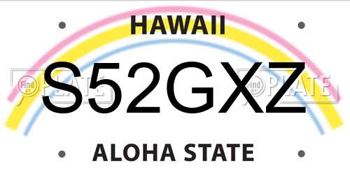 S52GXZ Hawaii License Plate