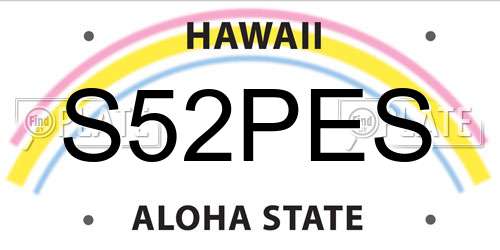 S52PES Hawaii License Plate