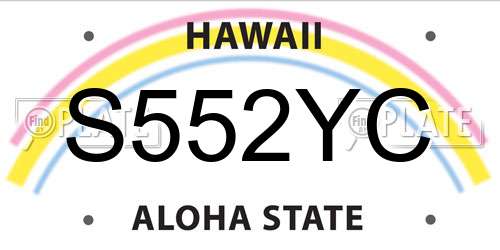 S552YC Hawaii License Plate