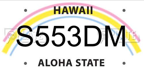 S553DM Hawaii License Plate