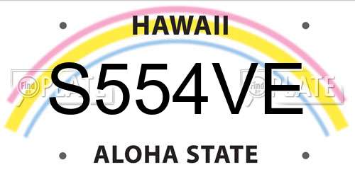 S554VE Hawaii License Plate