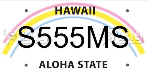 S555MS Hawaii License Plate