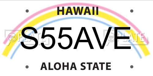 S55AVE Hawaii License Plate