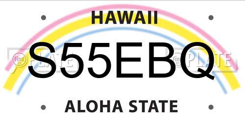 S55EBQ Hawaii License Plate