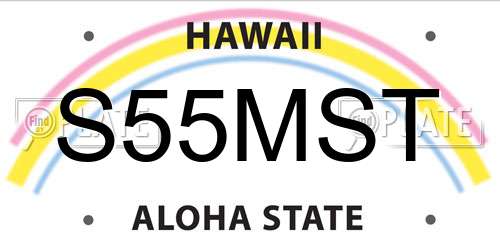 S55MST Hawaii License Plate