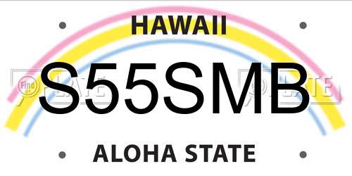 S55SMB Hawaii License Plate