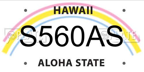 S560AS Hawaii License Plate