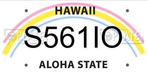S561IO Hawaii License Plate