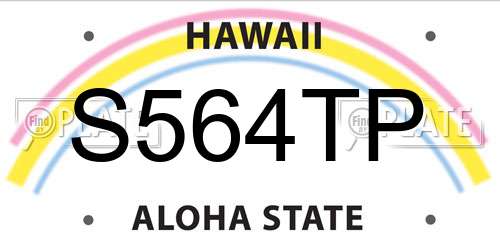 S564TP Hawaii License Plate