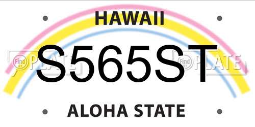 S565ST Hawaii License Plate