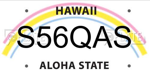 S56QAS Hawaii License Plate