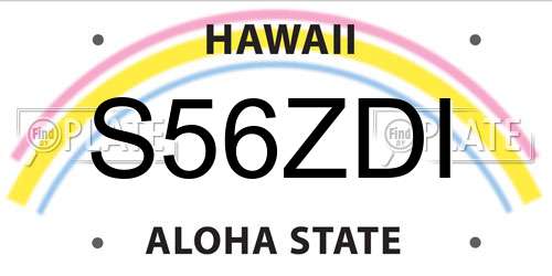 S56ZDI Hawaii License Plate