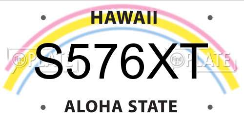 S576XT Hawaii License Plate