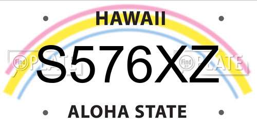 S576XZ Hawaii License Plate
