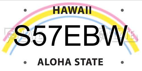S57EBW Hawaii License Plate