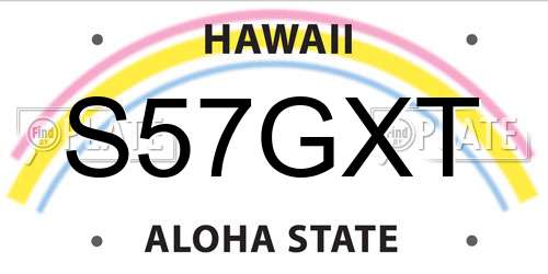 S57GXT Hawaii License Plate