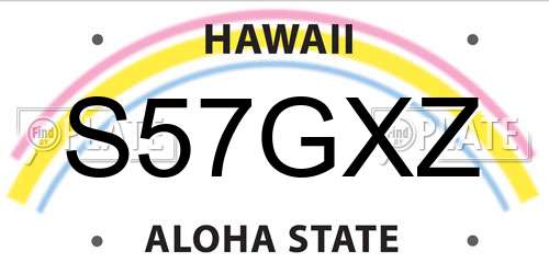 S57GXZ Hawaii License Plate