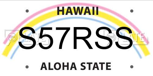 S57RSS Hawaii License Plate