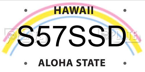 S57SSD Hawaii License Plate